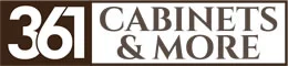 361 Cabinets & More logo, showcasing custom cabinetry services in Corpus Christi and Rockport areas.