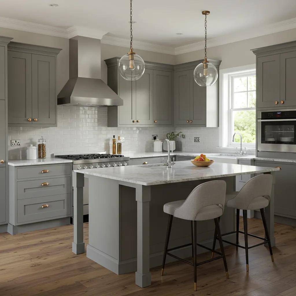 Detailed view of custom kitchen cabinets showcasing superior craftsmanship and design